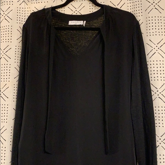 SANDRO Tie Neck Top - Picture 3 of 5